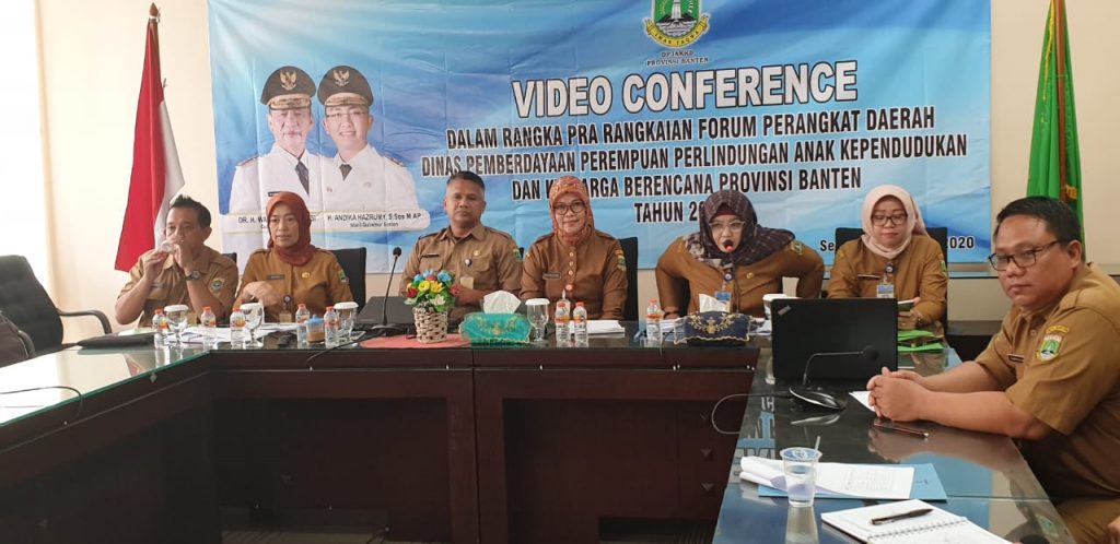 Video Conference dengan Para Kadis KabupatenKota (PPPA, Dalduk KB dan dukcapil) se Provinsi Banten