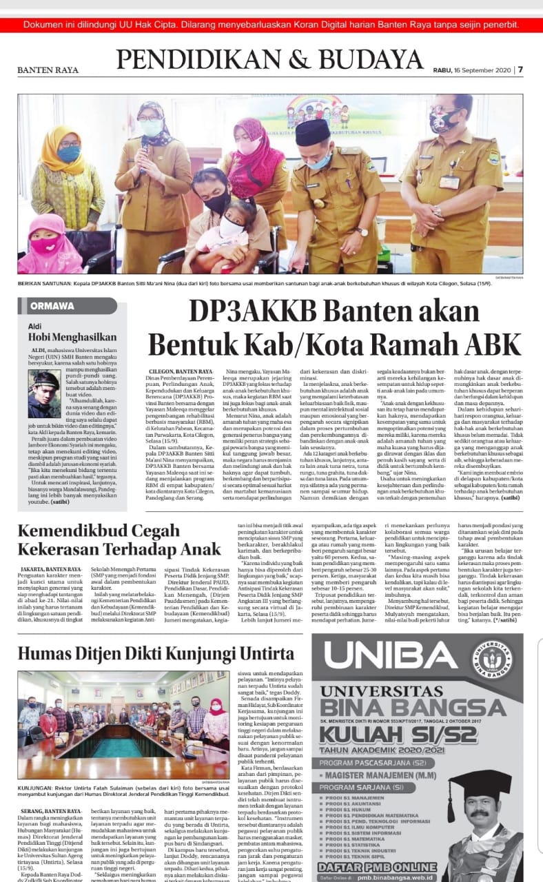 DP3AKKB Banten akan Bentuk KabKota Ramah ABK